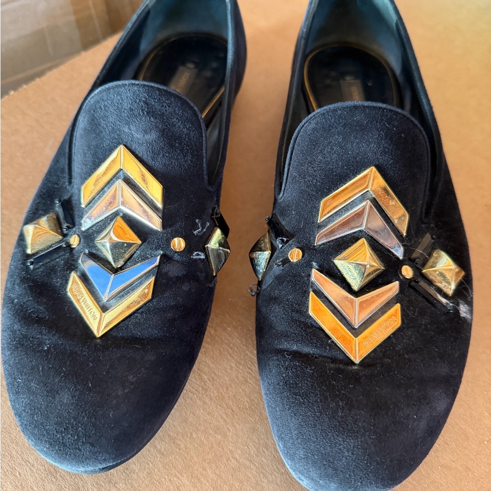 Louis Vuitton Black Leather Loafers